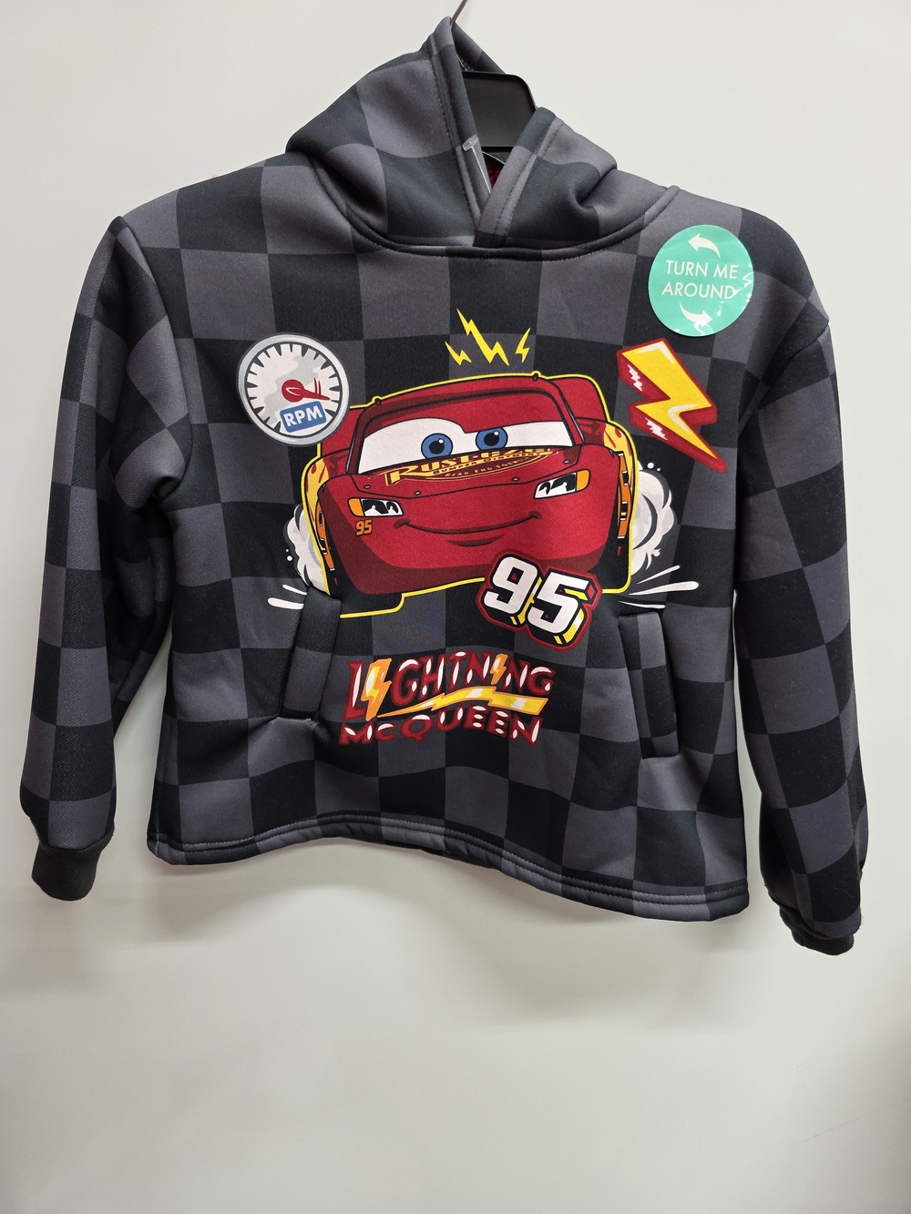 Disney Pixar Cars Lightning McQueen Black & Gray Hooded Pullover for Kids